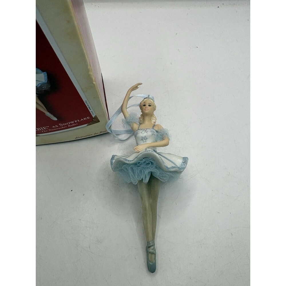 2002 Hallmark Porcelain Barbie As Snowflake From Nutcracker Ballet Ornament